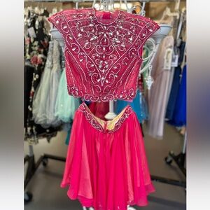 2piece Hot Pink Formal size 4